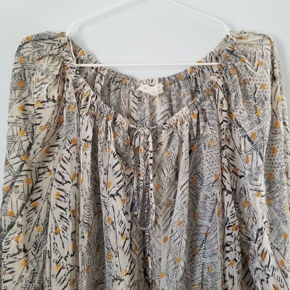 Lovestitch Black and Tan Peasant Blouse S / M - Picture 4 of 10